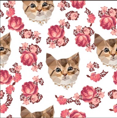 Tela sublimada - Gatitos y flores  - 1.5M x 1M