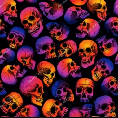 Tela sublimada calavera degrade 1.5M x 1M